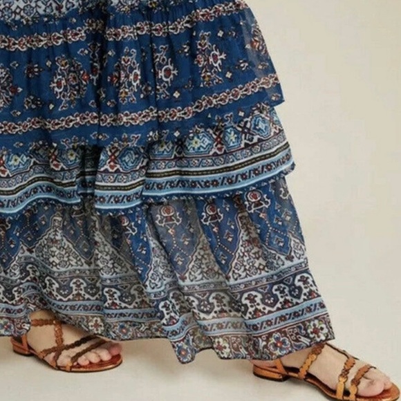 Anthropologie Sasha Ruffled Boho Print Dress NWT XS - Picture 3 of 14
